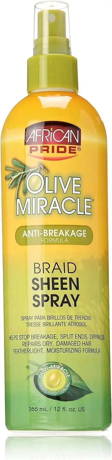 African Pride Olive Miracle Braid Sheen Spray Original Formula 355 ml/12 fl.oz