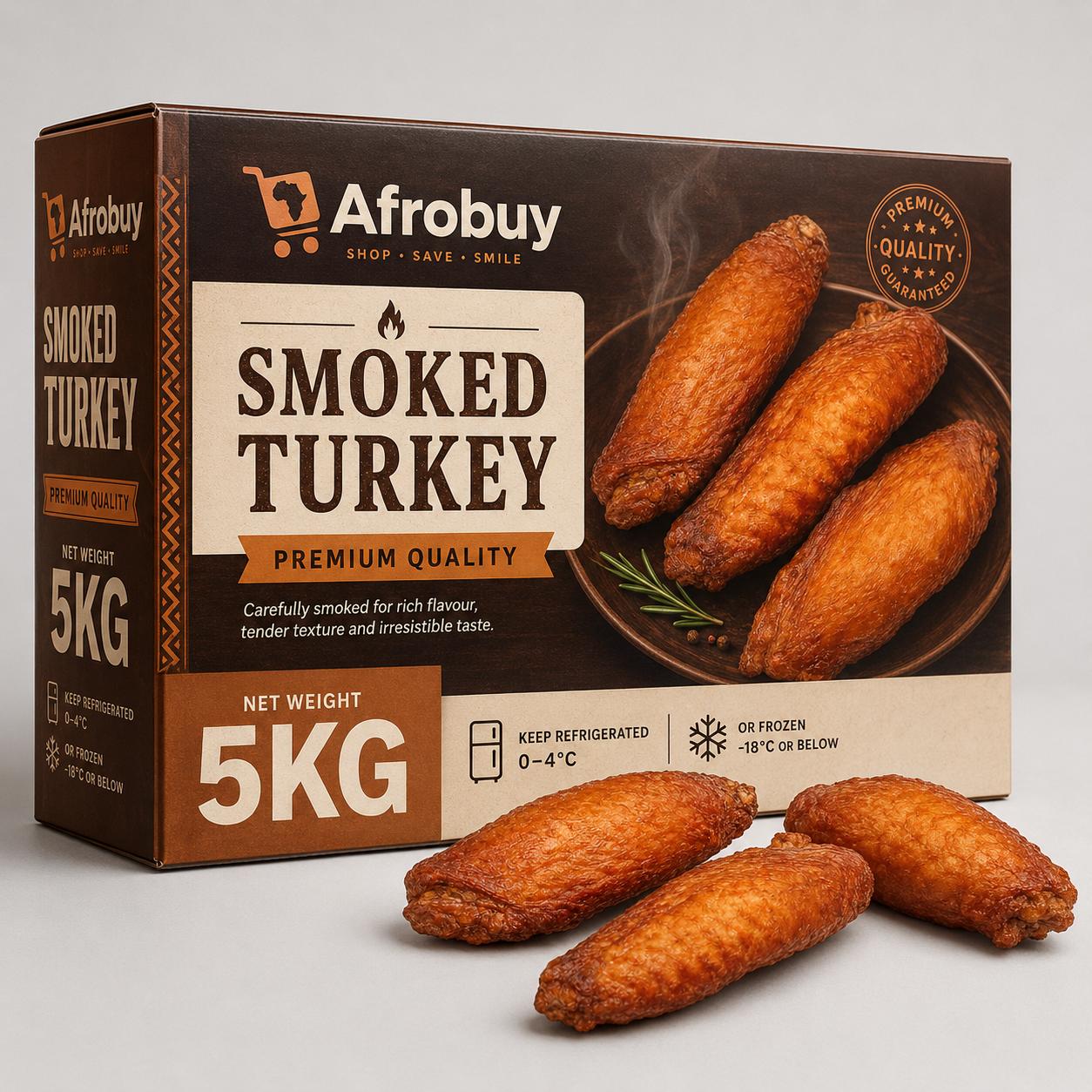 Smoked Turkey Mid Wings 5KG