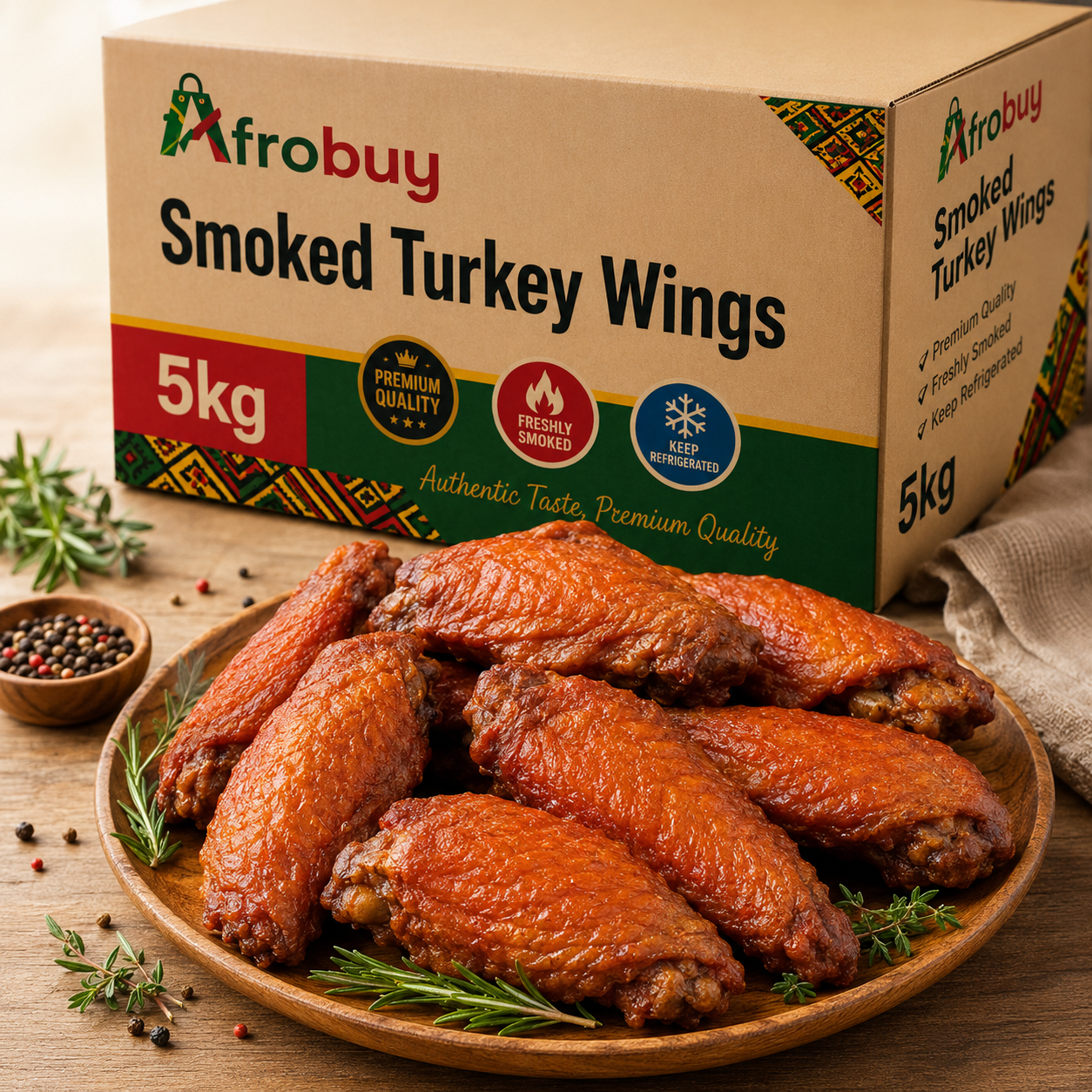 Smoked Turkey Mid Wings 5KG