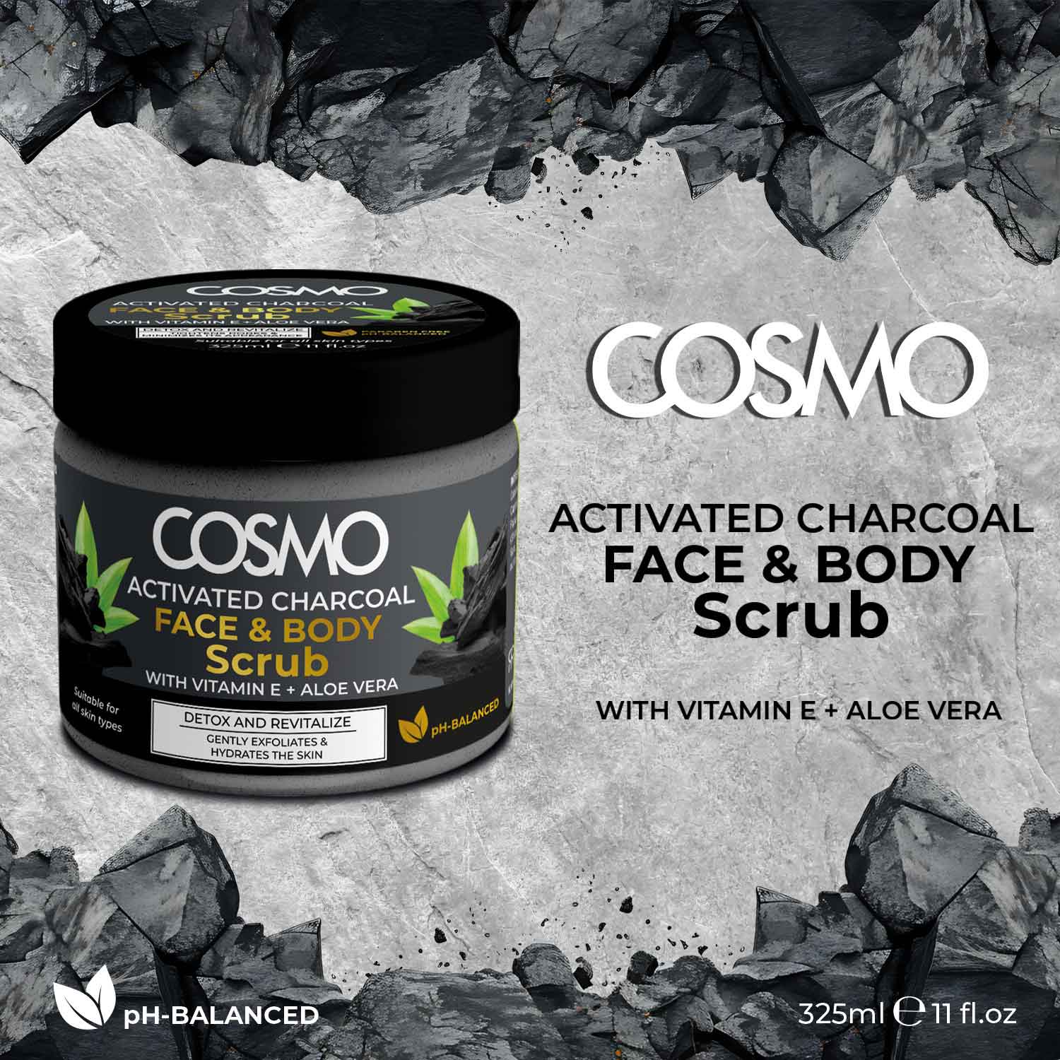 Face & Body Scrub Charcoal-Detox 500ML image 2