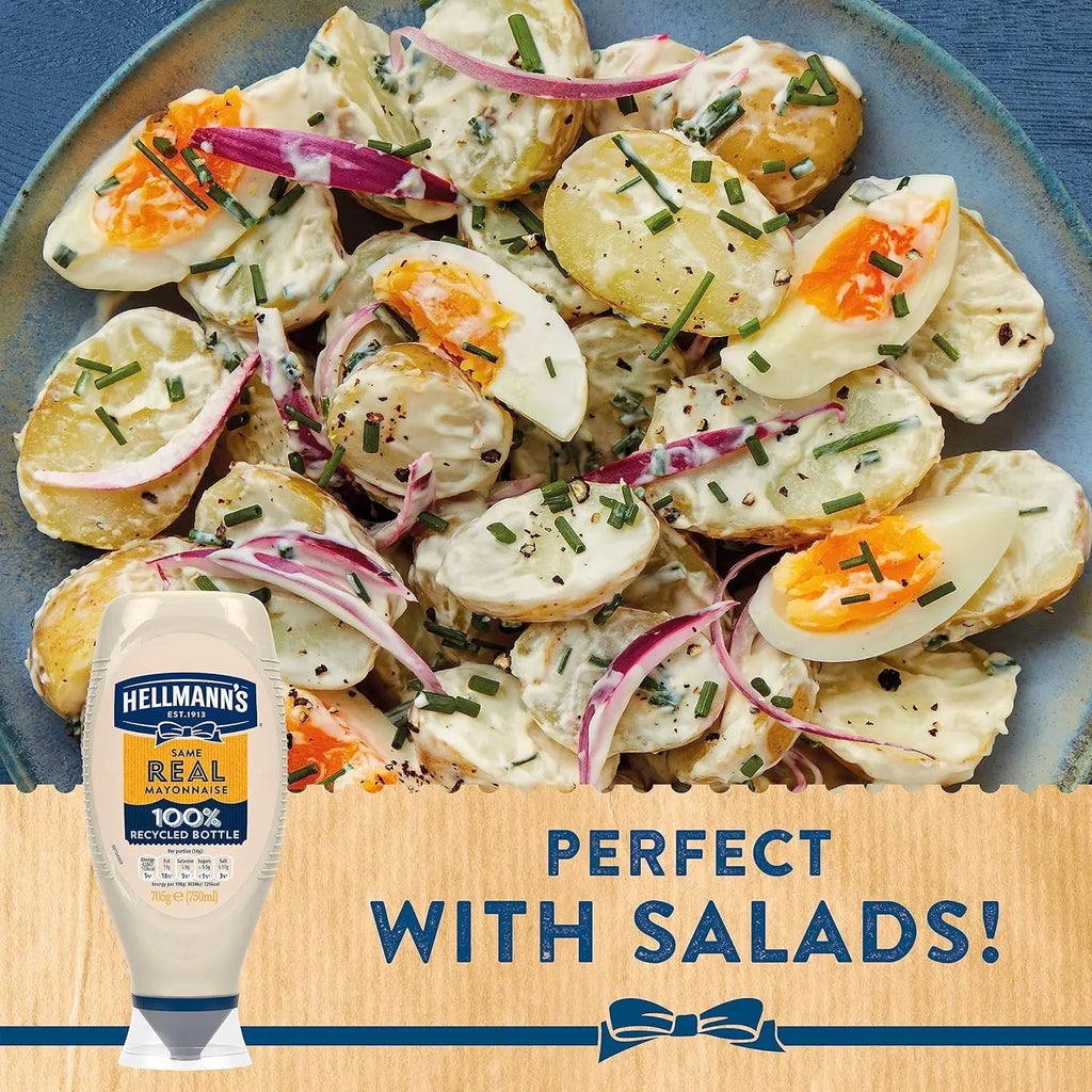 Hellmann's UEFA EURO 2024 Limited Edition Real Mayonnaise Condiment 100% recyclable squeeze bottle creamy mayo for burgers, sandwiches and salads 750 ml