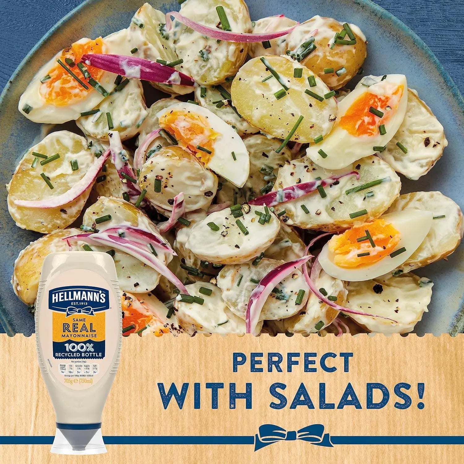 Hellmann's UEFA EURO 2024 Limited Edition Real Mayonnaise Condiment 100% recyclable squeeze bottle creamy mayo for burgers, sandwiches and salads 750 ml