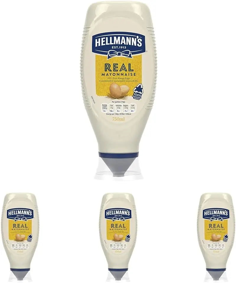 Hellmann's UEFA EURO 2024 Limited Edition Real Mayonnaise Condiment 100% recyclable squeeze bottle creamy mayo for burgers, sandwiches and salads 750 ml